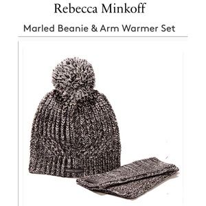 Rebecca Minkoff Marled Beanie & Arm Warmer Set